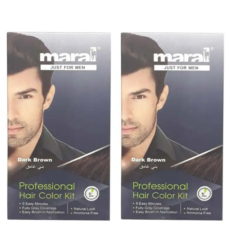 کیت رنگ مو مارال مدل 05 حجم 100 میلی لیتر رنگ قهوه ای تیره مجموعه 2 عددی