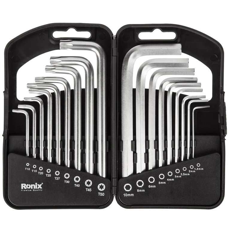 آچار آلن و ستاره ای رونیکس مدل 2051HEX-KEY مجموعه 18 عددی