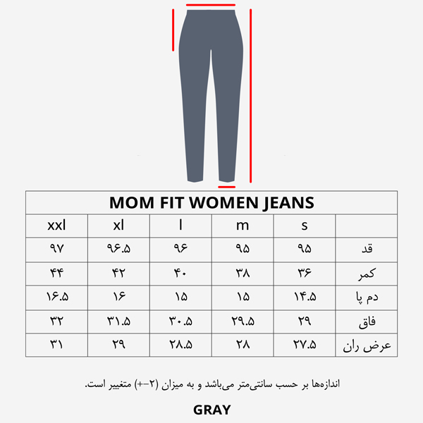 شلوار جین زنانه گری مدل MOM FIT 14 -  - 3