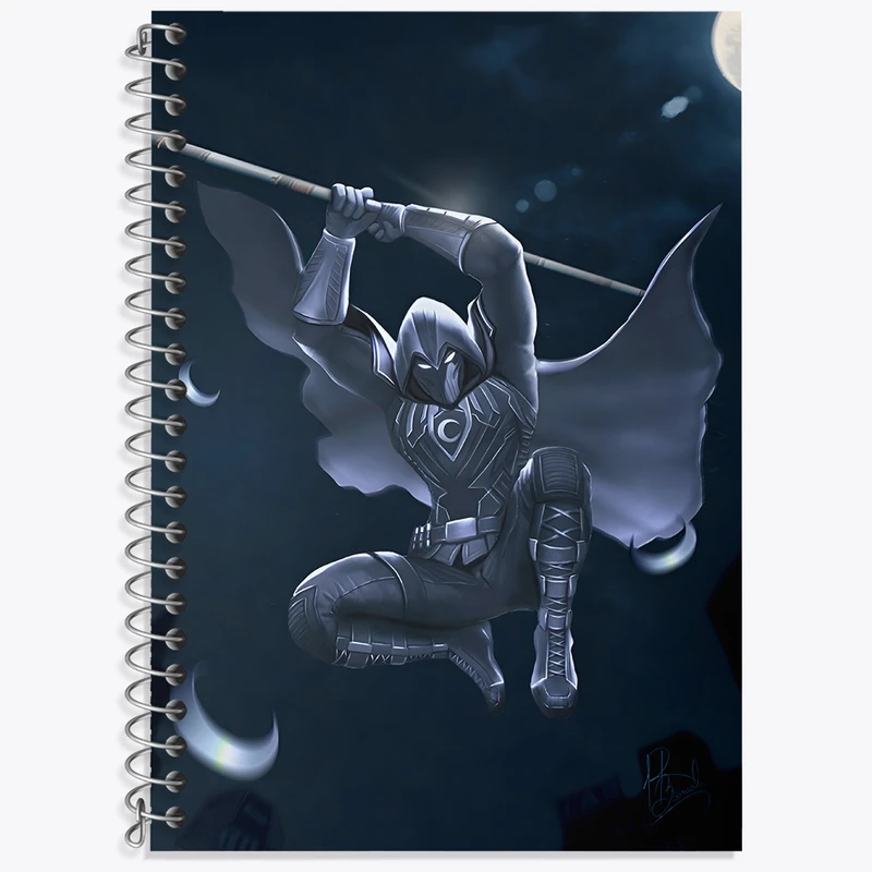 دفتر زبان 50 برگ خندالو مدل سه خط طرح شوالیه ماه (Moon Knight) کد N2848