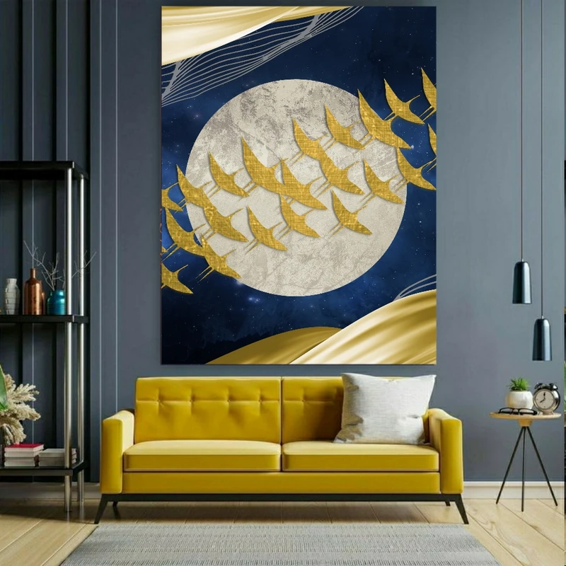 تابلو بوم طرح مدرن پرواز پرنده ها کد BK1709