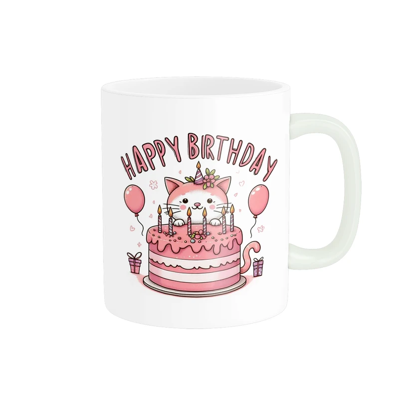 ماگ پاد آفرین مدل فانتزی طرح تولدی تولدت مبارک کیک شمع بادکنک کد p12094