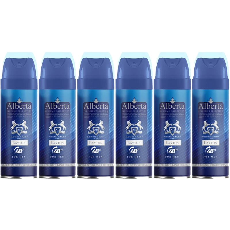 اسپری بدن مردانه آلبرتا مدل لیتون حجم 200 میلی لیتر مجموعه 6 عددی