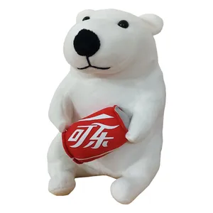 عروسک طرح خرس قطبی مدل Polar Bear with Coca کد SZT5/412 ارتفاع 20 سانتی‌متر