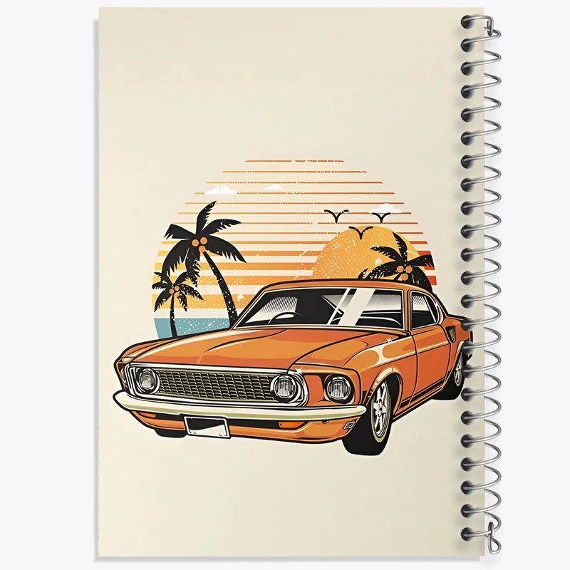 دفتر مشق 100 برگ خندالو طرح ماشین کلاسیک کد N5818