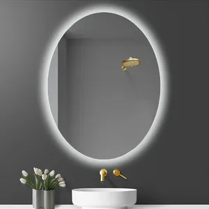 آینه سرویس بهداشتی آزالیا مدل بکلایت بیضی کد T4560 سایز 60*45 سانتی متر