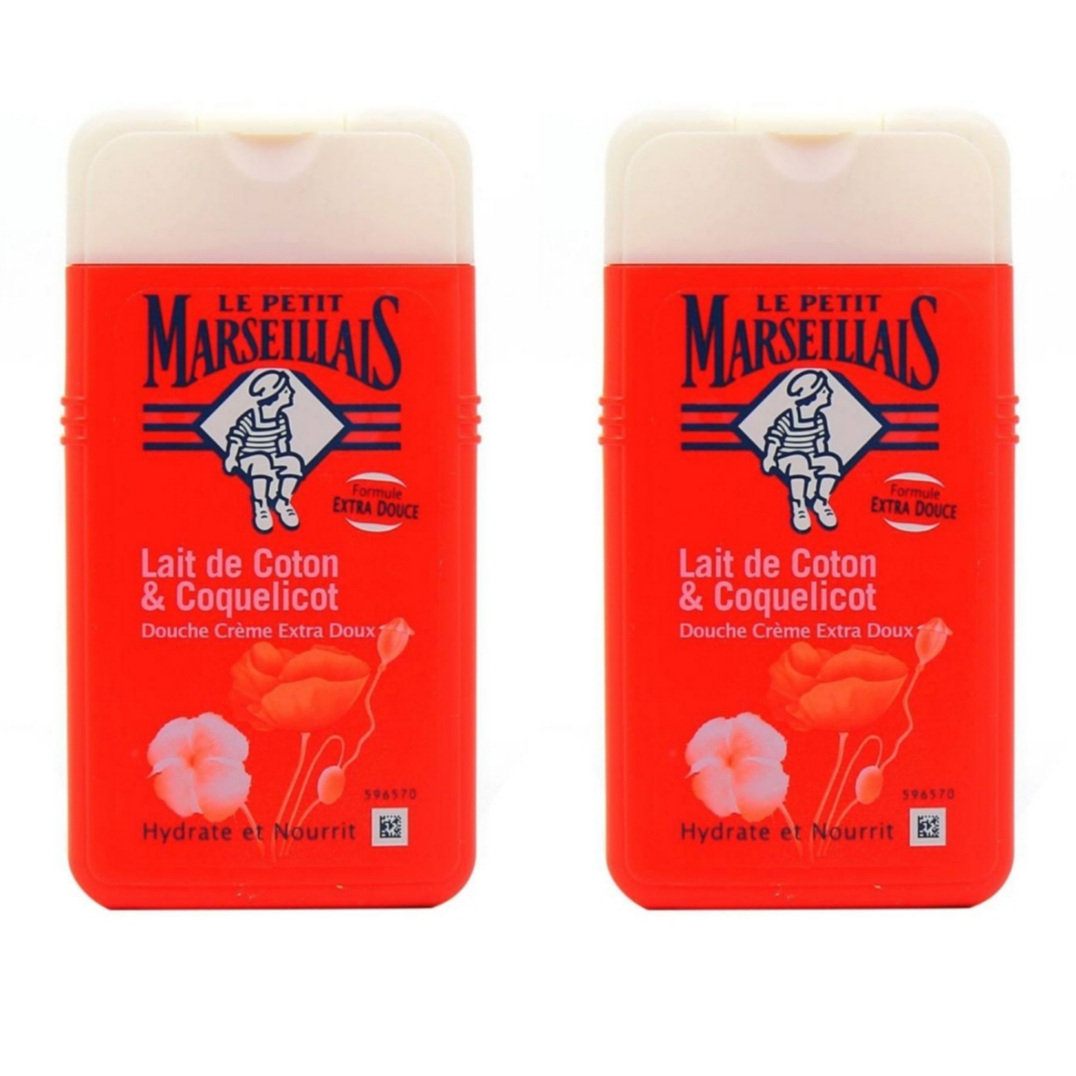 شامپو بدن ال پی ام مدل Lait de coton & coquelicot حجم 250 میلی لیتر مجموعه 2 عددی