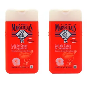شامپو بدن ال پی ام مدل  Lait de coton & coquelicot حجم 250 میلی لیتر مجموعه 2 عددی