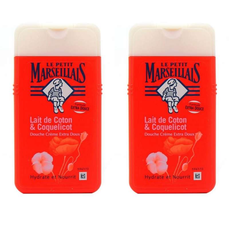 شامپو بدن ال پی ام مدل Lait de coton & coquelicot حجم 250 میلی لیتر مجموعه 2 عددی