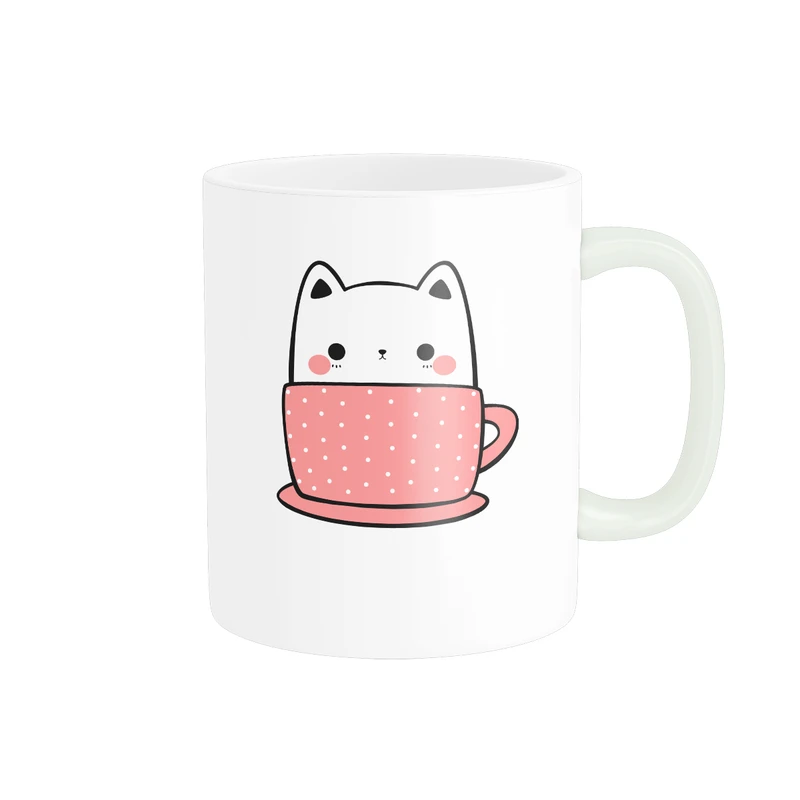 ماگ زیگورات مدل گربه در فنجان قهوه کد 0039