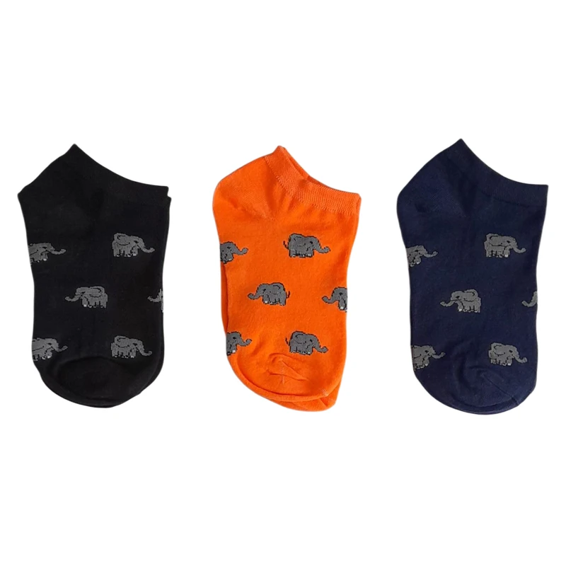 جوراب ساق کوتاه زنانه مدل فیل 2 بسته 3 عددی