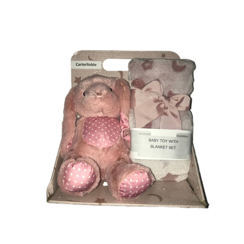 پتو نوزاد کارترلیب مدل 006 سایز 70x80 سانتی متر به همراه عروسک خرگوش