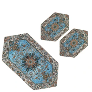 ست 3 تکه رومیزی ترمه مدل قاجار کد BL3-3