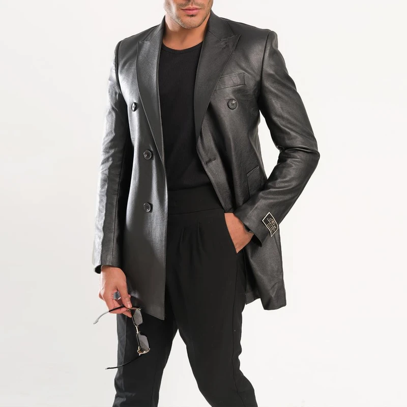 کت چرم مردانه مدل شش دکمه