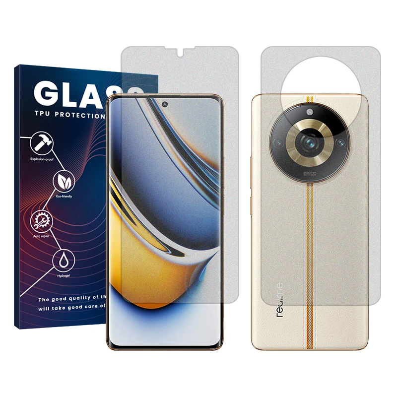محافظ صفحه نمایش مات گلس مدل Resistant مناسب برای گوشی موبایل ریلمی 11 Pro Plus به همراه محافظ پشت گوشی