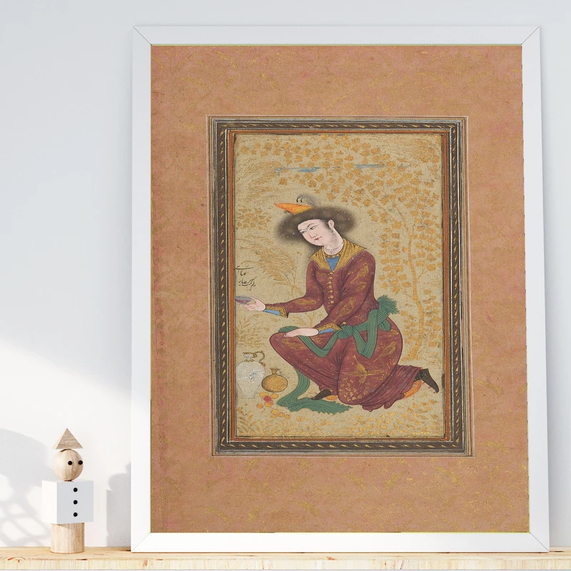 تابلو طرح نقاشی سنتی مدل G00217 فریم سفید