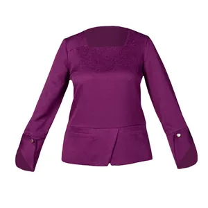 بلوز آستین بلند زنانه برنس مدل ریهام رنگ بنفش