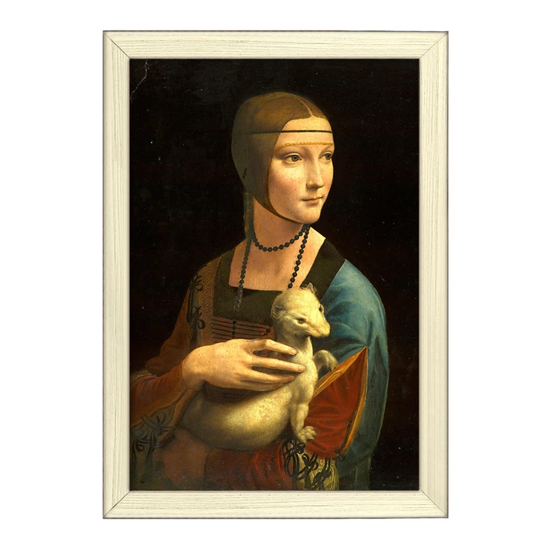 تابلو خندالو طرح بانویی با قاقم لئوناردو داوینچی کد 36834