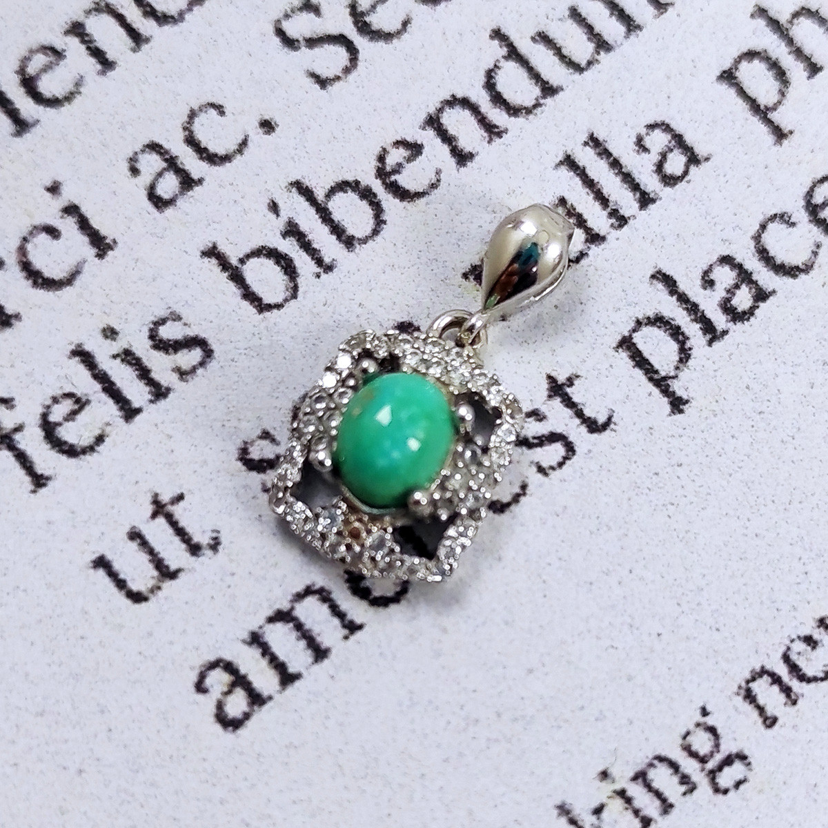 آویز گردنبند نقره زنانه سلین کالا مدل  فیروزه نیشابوری کد MPS-14