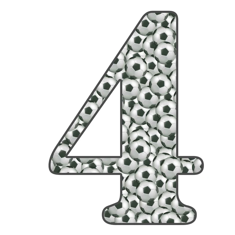 استند رومیزی تولد مدل عدد 4 طرح فوتبال کد 1327