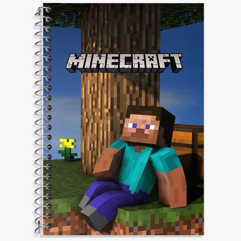 دفتر زبان 50 برگ خندالو مدل سه خط طرح ماینکرافت (Minecraft) کد F2426