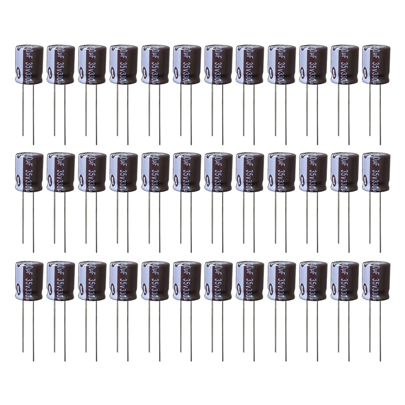 خازن الکترولیت 330 میکروفاراد 35 ولت آکسبوم مدل TEC-33035 بسته 36 عددی