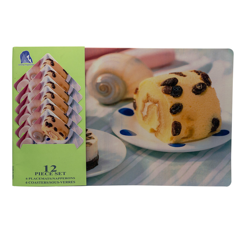 زیربشقابی طرح کیک مجموعه 12 عددی