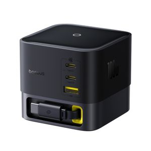 شارژر رومیزی 100 وات 3 پورت بیسوس مدل 100W Super GaN به همراه کابل USB-C