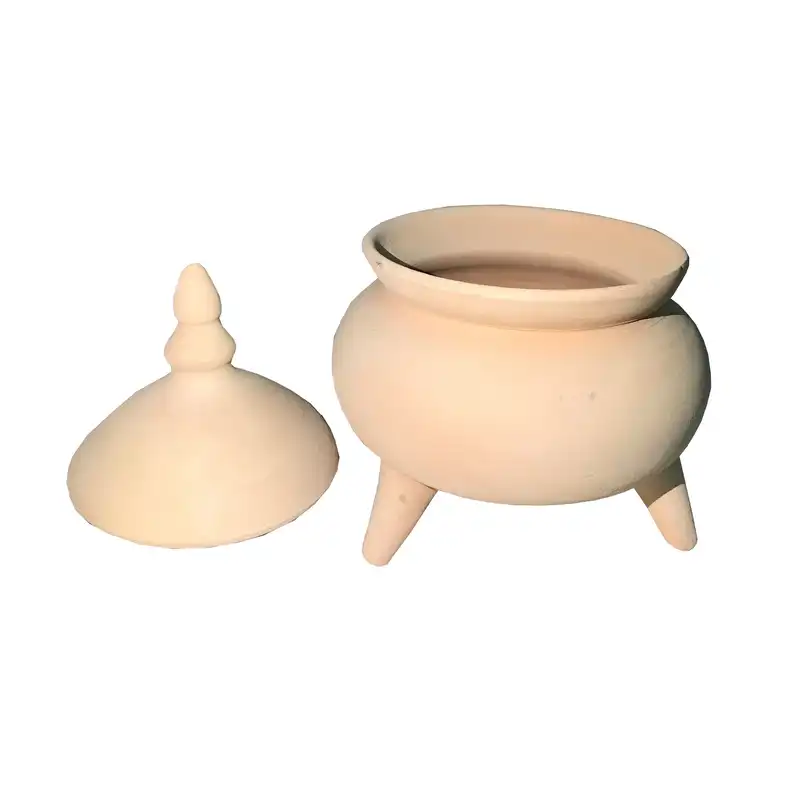 قندان سفالی خام مدل سه پایه کد Ga102