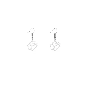 گوشواره نقره زنانه هایکا طرح عشق مدل n.ha722