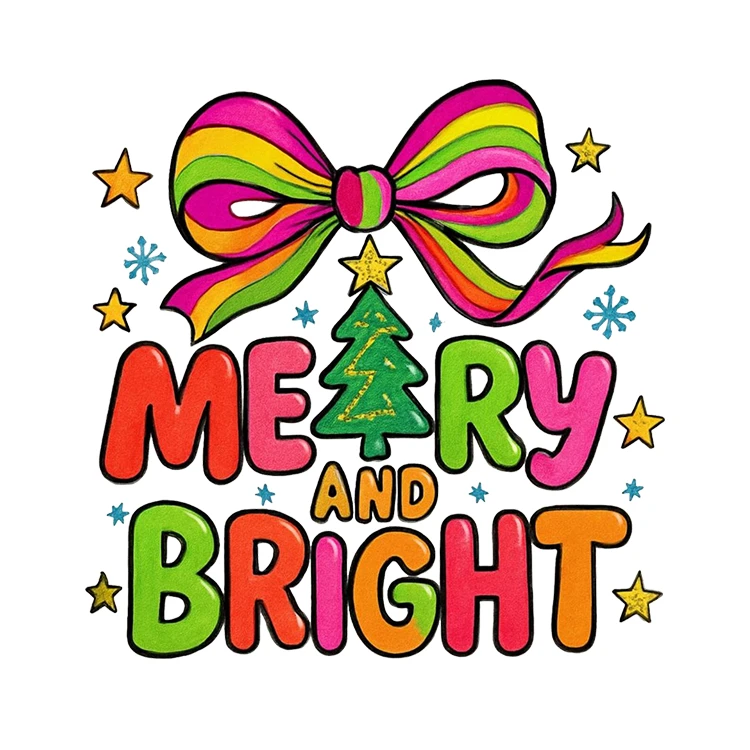 استیکر پارچه و لباس پاد آفرین مدل کریسمس بابانوئل کاج گوزن آدم برفی کد S3083