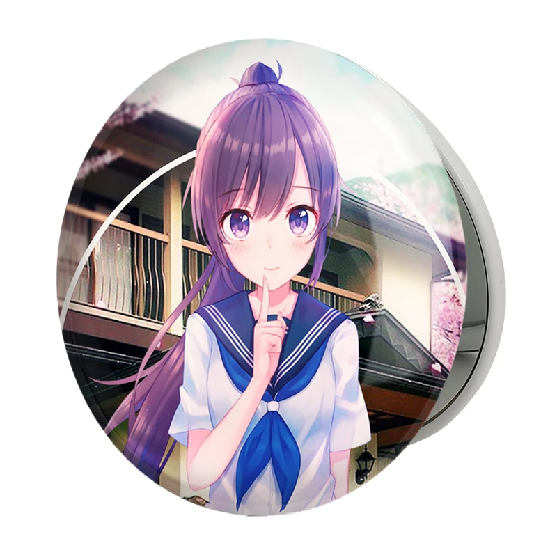 آینه جیبی خندالو طرح دختر انیمه ای مدل تاشو کد 18055 