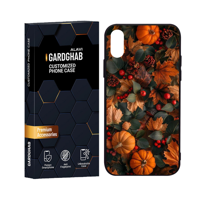 کاور گارد قاب علوی مدل دورژله ای پشت گلس هنری مناسب برای گوشی موبایل اپل iPhone X / XS