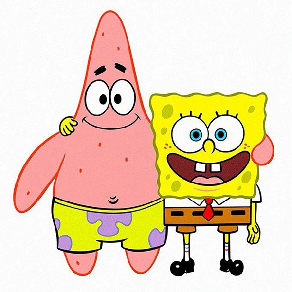 استیکر پارچه و لباس پاد آفرین طرح باب اسفنجی و پاتریک کد 5373