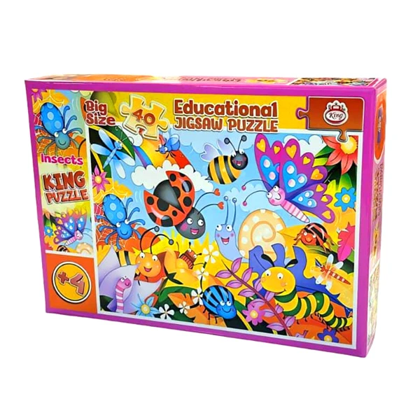 پازل 40 تکه کینگ مدل آموزشی حشرات Insects