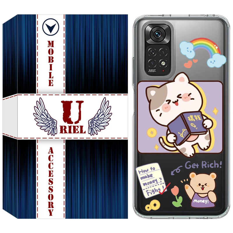 کاور یوریل مدل Clear کد 12 طرح گربه مناسب برای گوشی موبایل شیائومی Redmi Note 11 4G / Redmi Note 11S