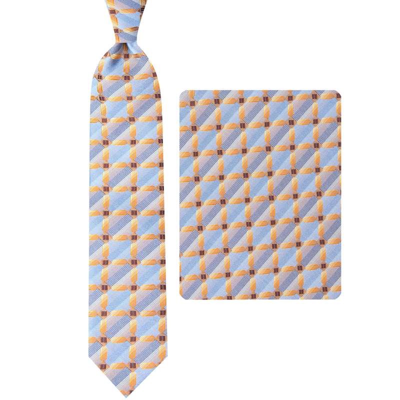 ست کراوات و دستمال جیب مردانه مدل GF-ST2166-BL 
