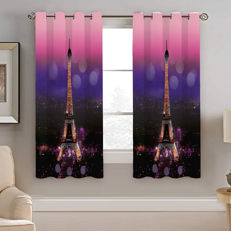 پرده نیروانا طرح ایفل مدل مخمل کد 8001 سایز 140×200 سانتی متر