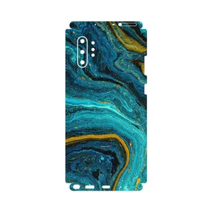MAHOOT Turquoise marblewith golden streaks-FullSkin Cover Sticker for Samsung Galaxy Note 10 Plus