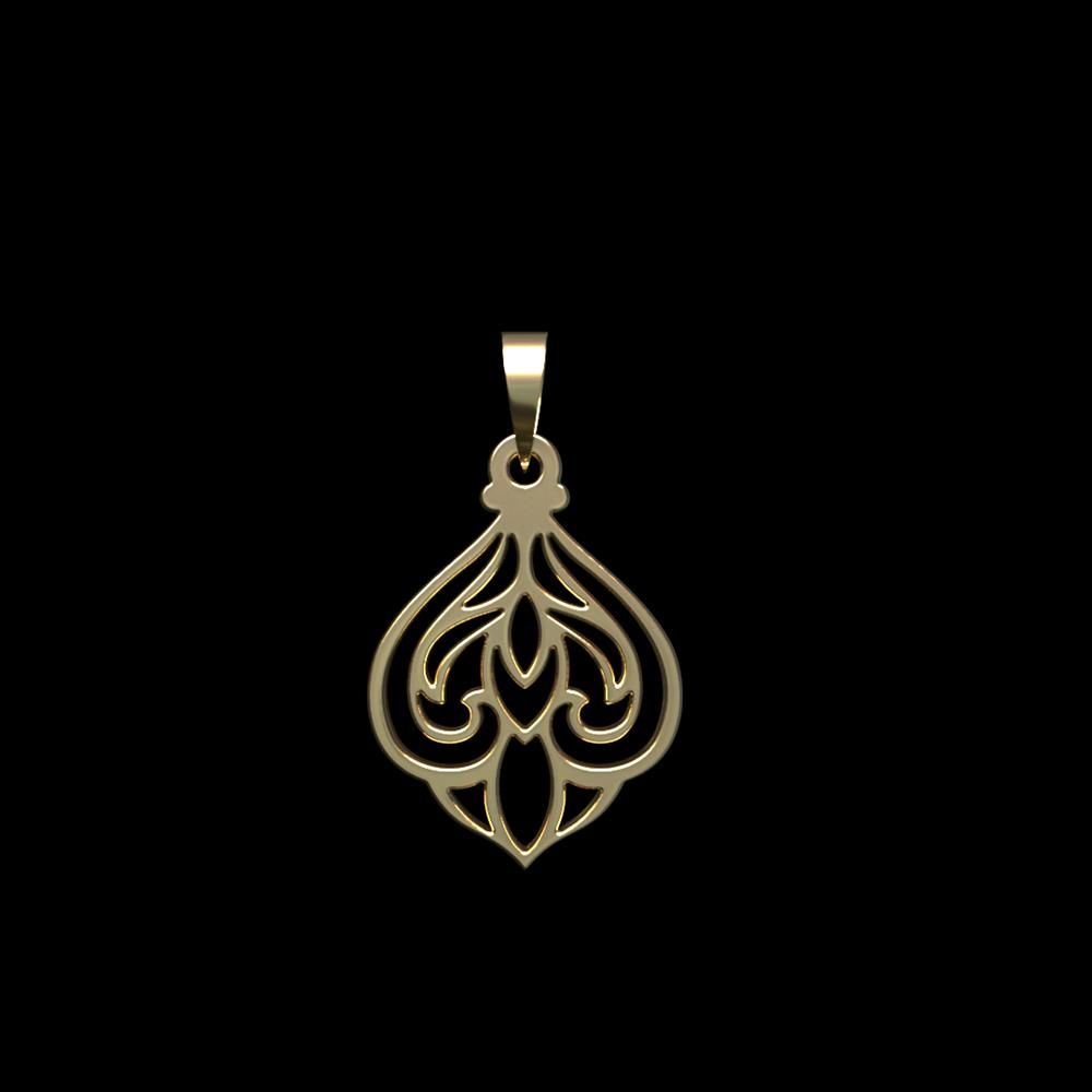 آویز گردنبند طلا 18 عیار زنانه مدوپد مدل هندسی کد PA1-15187 -  - 1