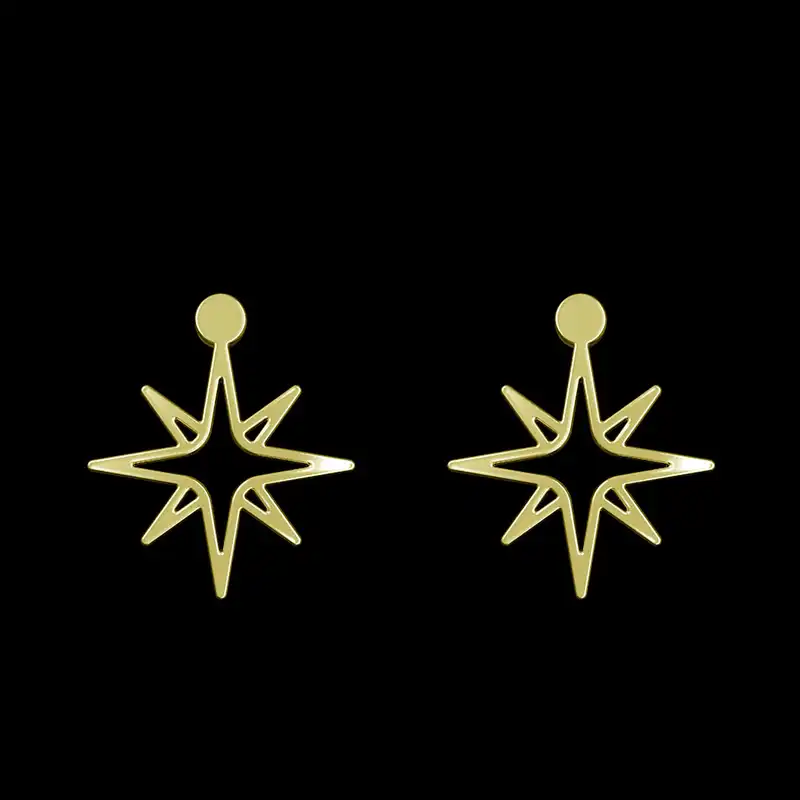 گوشواره طلا 18 عیار زنانه مدوپد مدل ستاره کد GA1-15433