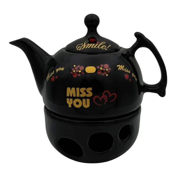 ست قوری و وارمر قوری مدل شقایق کد 2415xmiss گنجایش 600 میلی لیتر