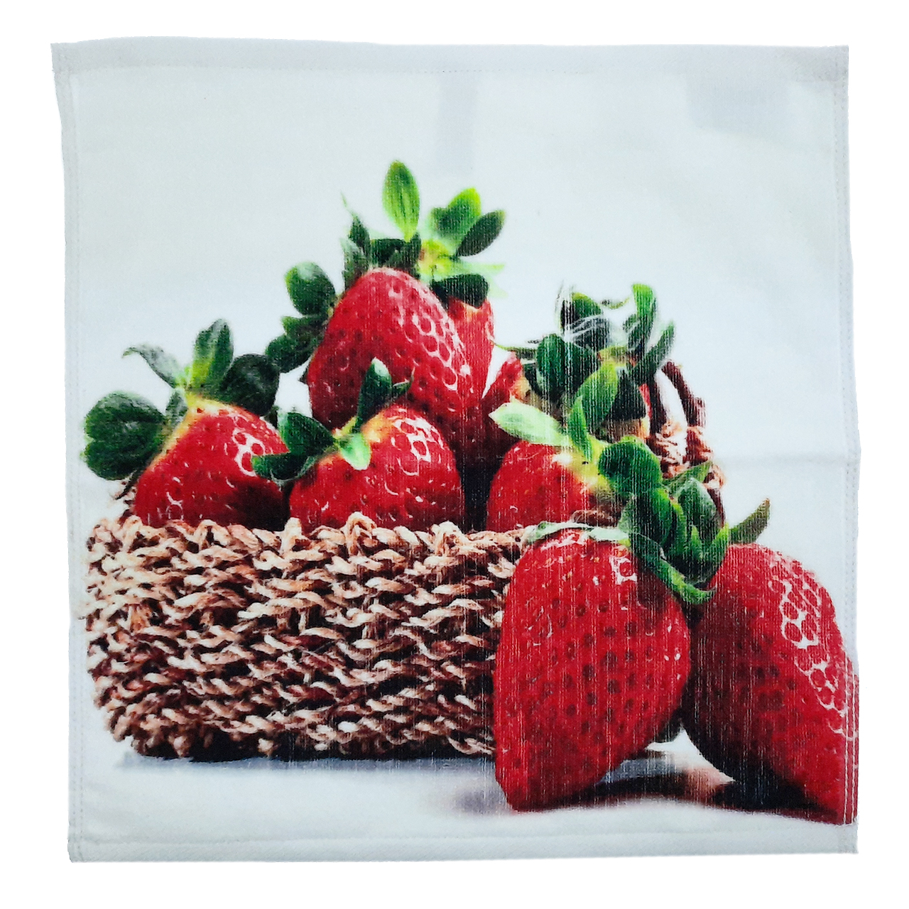 حوله دستی طرح توت فرنگی سایز40x40 سانتی متر