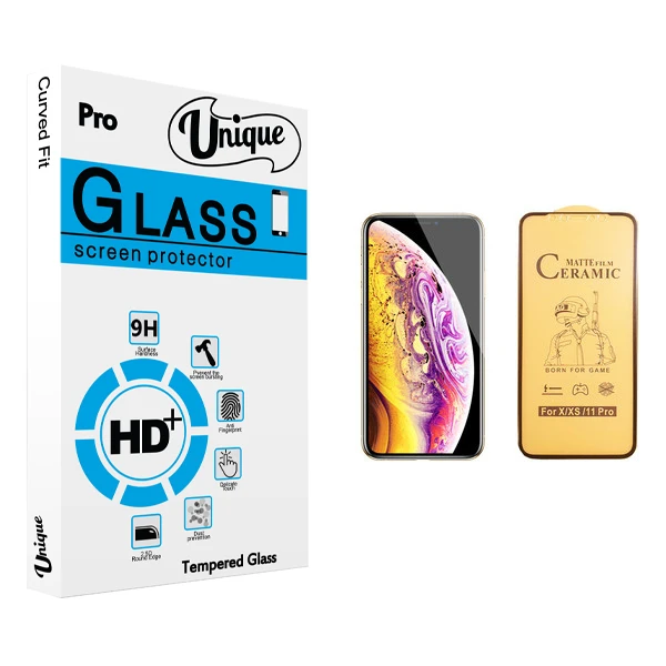 محافظ صفحه نمایش سرامیکی يونيک مدل +Clear مناسب برای گوشی موبایل اپل iPhone XS
