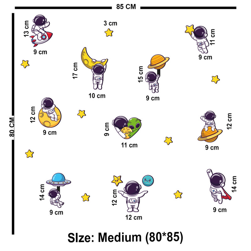 استیکر چوبی کودک باروچین مدل فضانوردان کد 1318 مجموعه 20 عددی