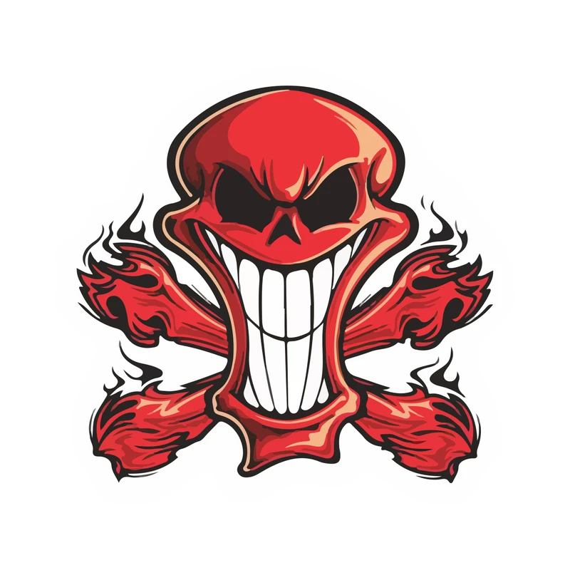 استیکر خودرو پویا مارکت طرح اسکلت آتیشی کد 1231