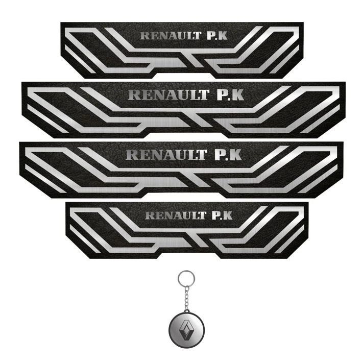 برچسب پارکابی خودرو مهدیار کد PKA2019  مناسب برای رنو پی کی مجموعه 4 عددی به همراه جا کلیدی 