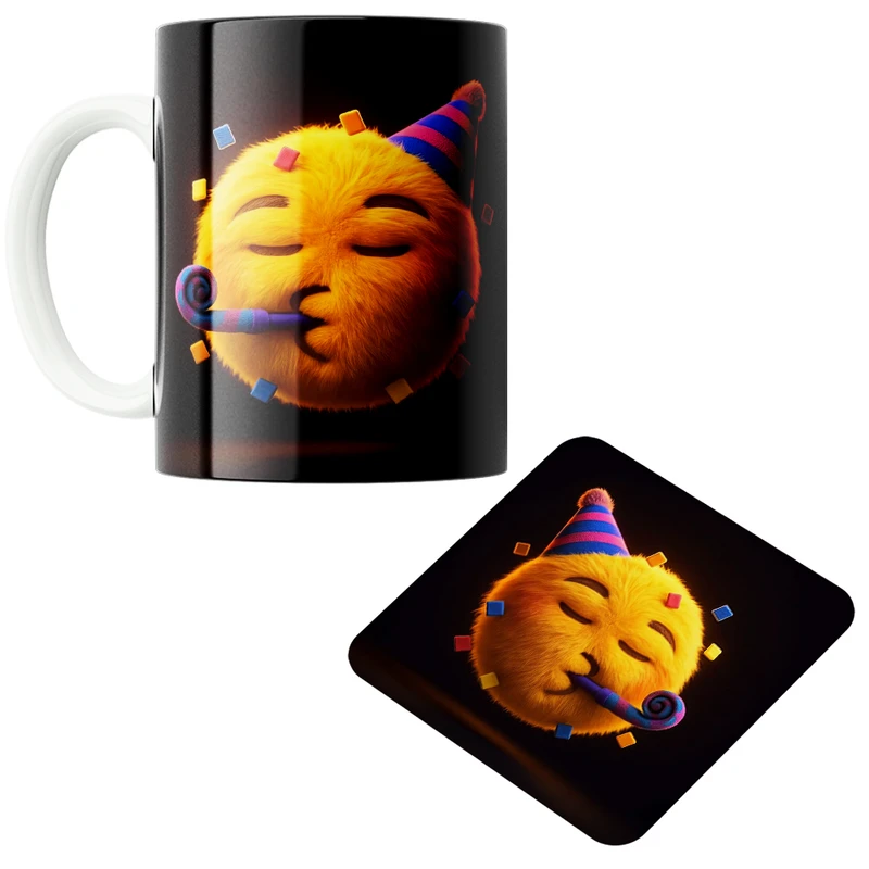 ماگ پاد آفرین مدل ایموجی کد 109 به همراه زیر لیوانی