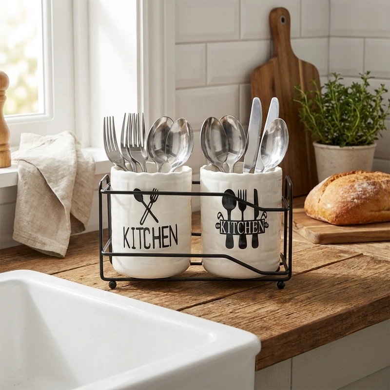 عکس شماره 2 : جاقاشقی مدل black kitchen مجموعه ۲ عددی به همراه استند