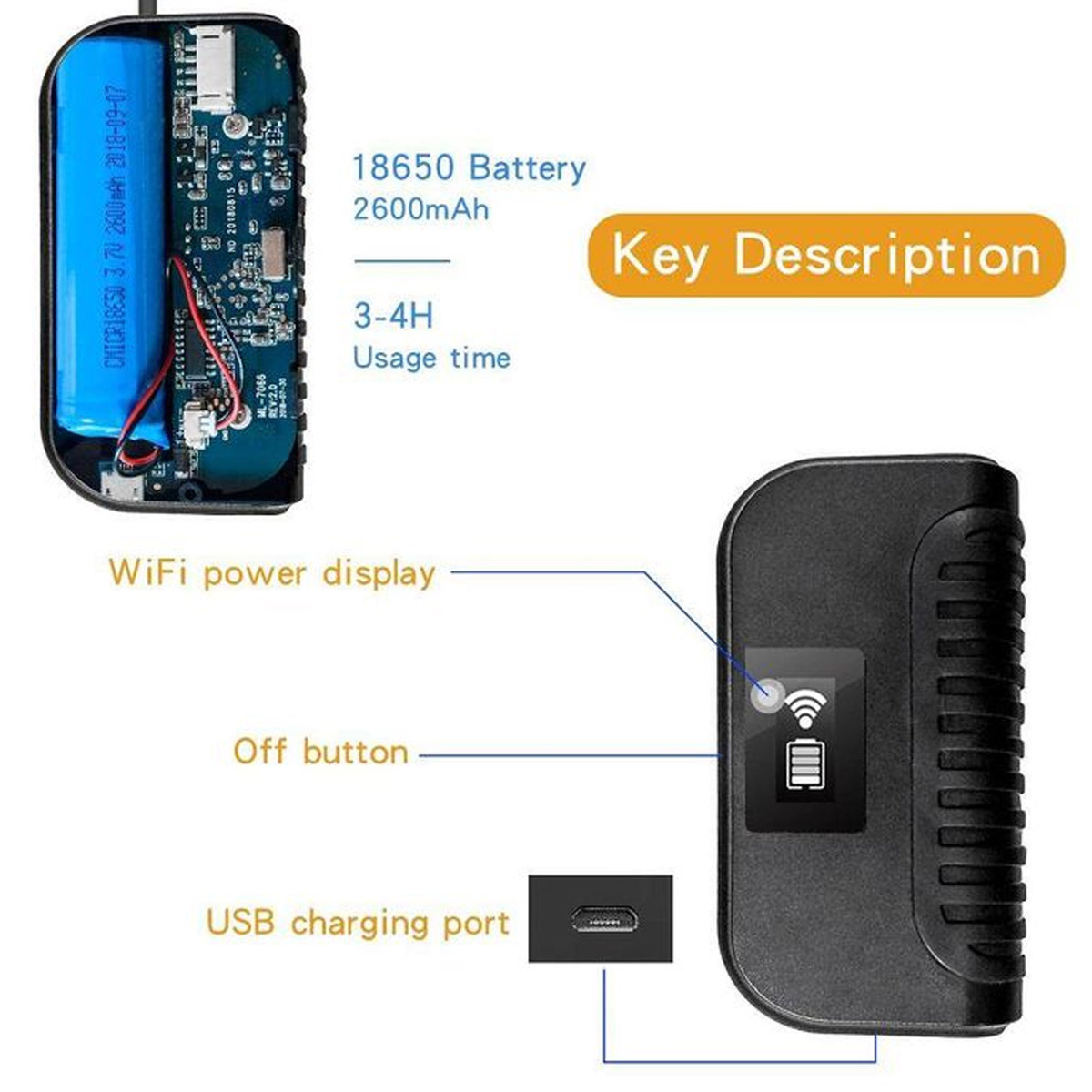 دوربین شلنگی مدل اتوفوکوس فنری منعطف 10M WIFI HD NEW